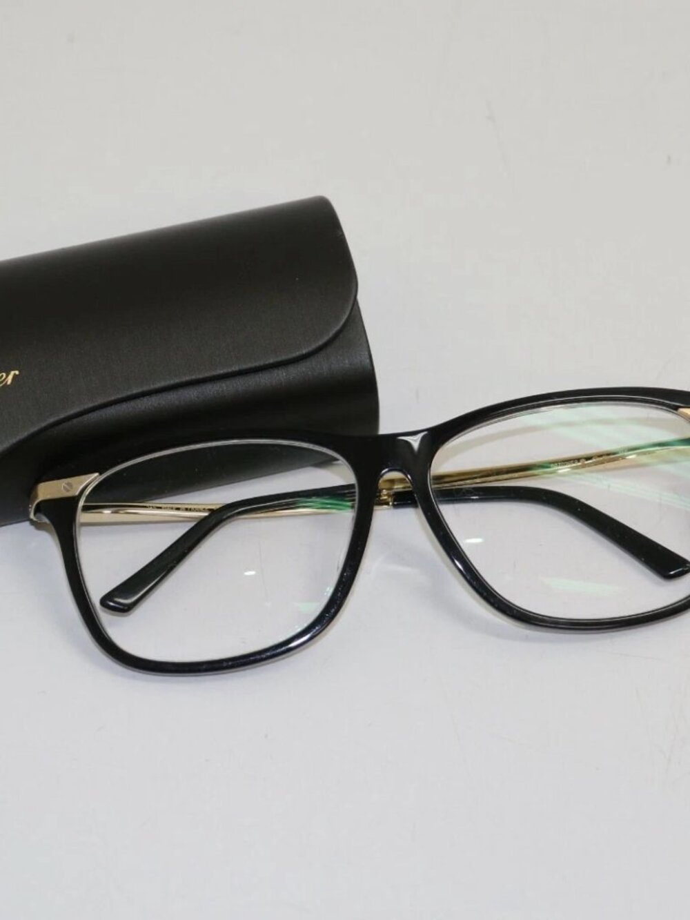 Cartier Sunglasses CT 0104SA-001 cat3 Black-Gold/Clear 145MM **READ**